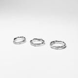 Bague COSMOS – vue studio argent recyclé seule